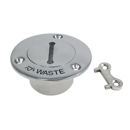 Whitecap Stainless Steel Deck Fill with Key for Waste Pipe, 1 1/2" | by West Marine